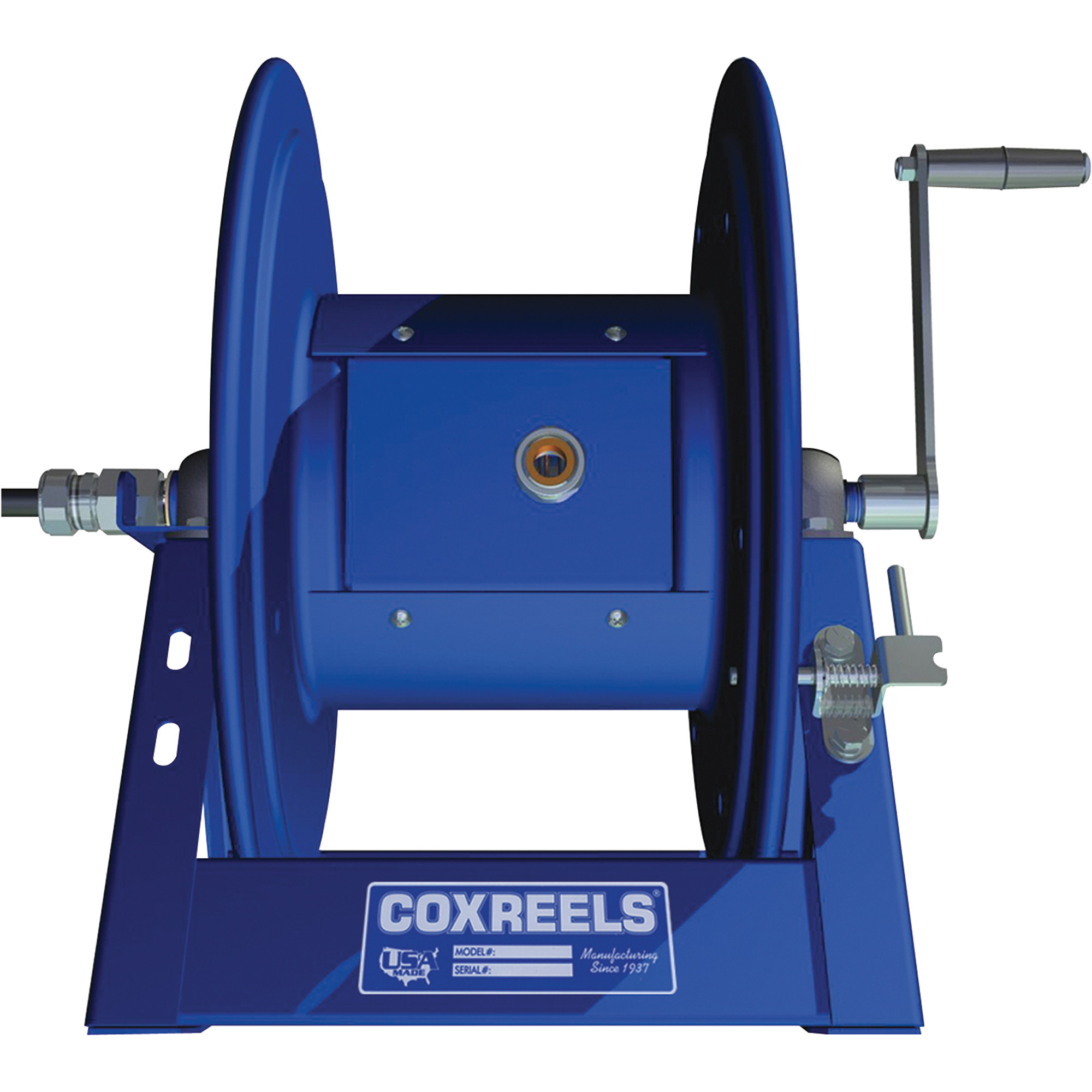 Coxreels Professional-Grade Hand Crank Extension Cord Storage Reel, 45 Amps, Model# 1125PCL-8M-C